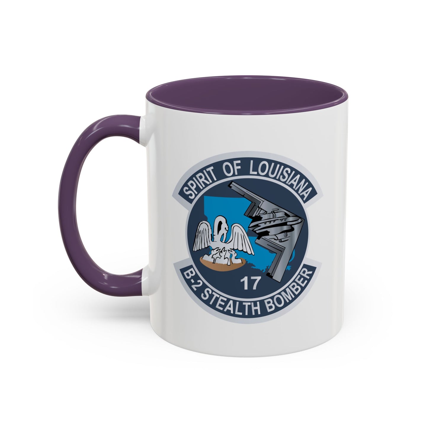 Accent Coffee Mug (11oz & 15oz) - USAF - B2 - Spirit of Louisiana - Stealth Bomber wo txt X 300