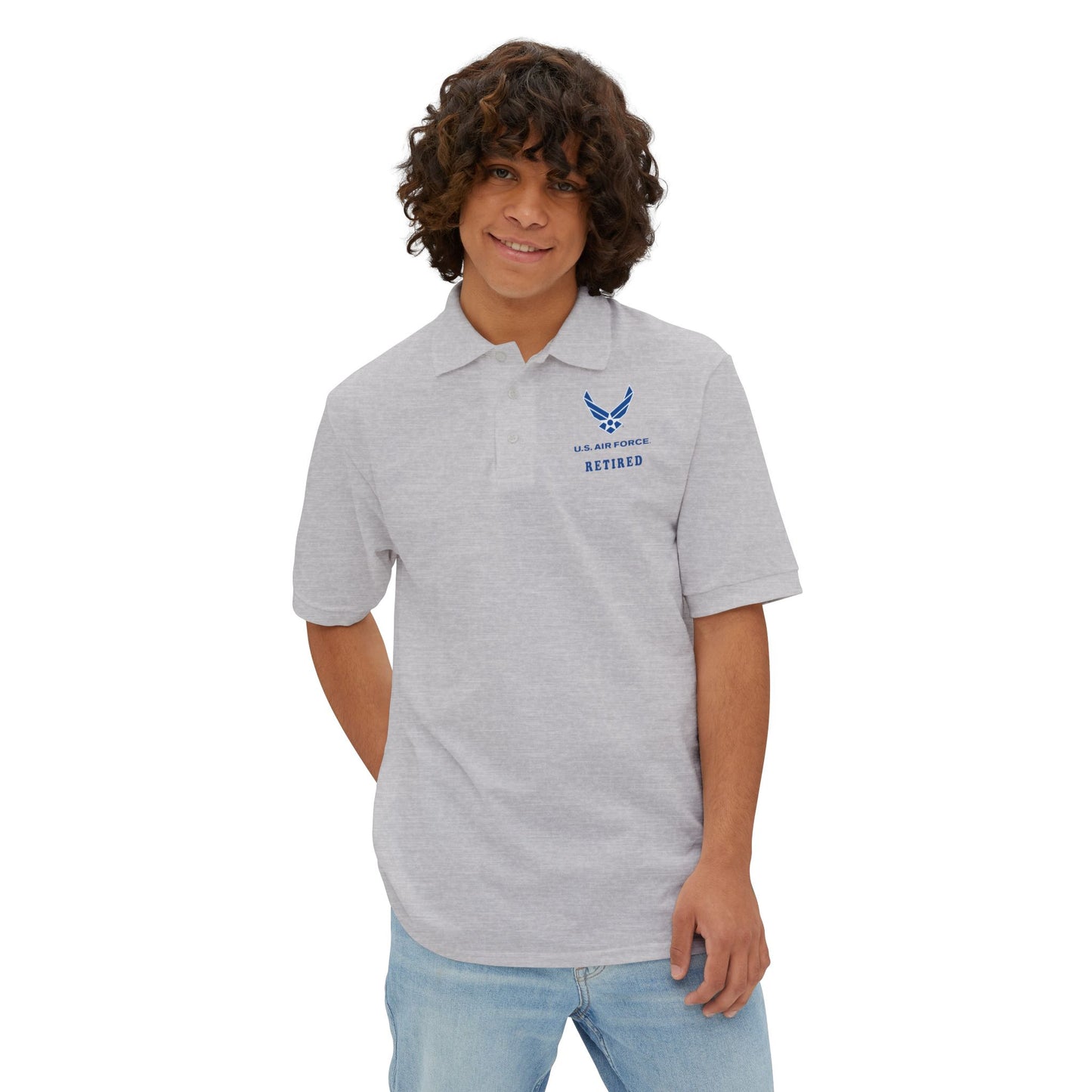 Men's Piqué Polo - USAF - Air Force - Retired X 300