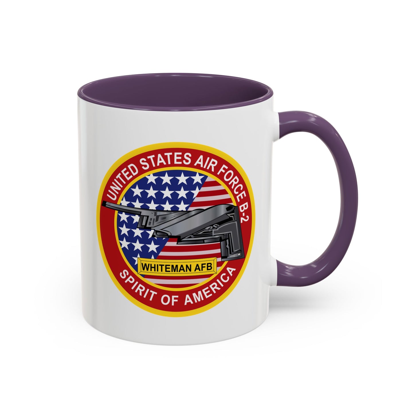 Accent Coffee Mug (11oz & 15oz) - USAF - B2 - Spirit - Stealth Bomber wo Txt
