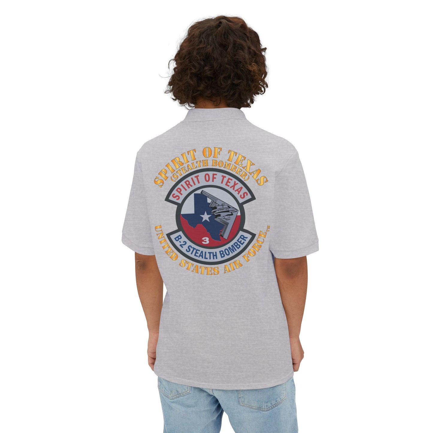 Men's Piqué Polo - USAF - B2 - Spirit of Texas - Stealth Bomber X 300