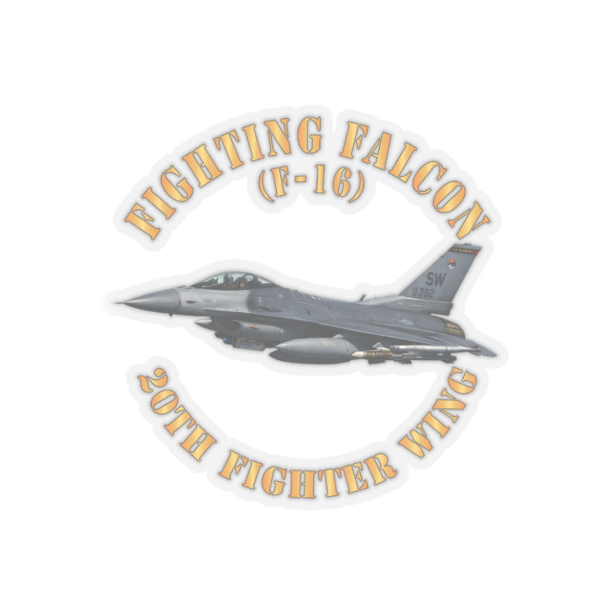 Kiss-Cut Stickers - USAF - F-16 Fighting Falcon - 20th Fighter Wing X 300