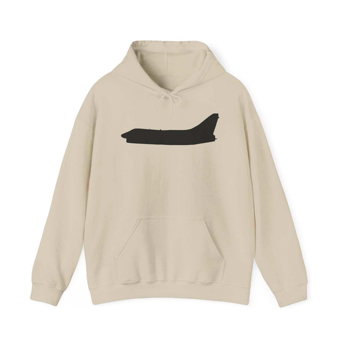 Unisex Heavy Blend Hooded Sweatshirt - Aircraft - Navy - A-7B Corsair II - Side - Silhouette X 300