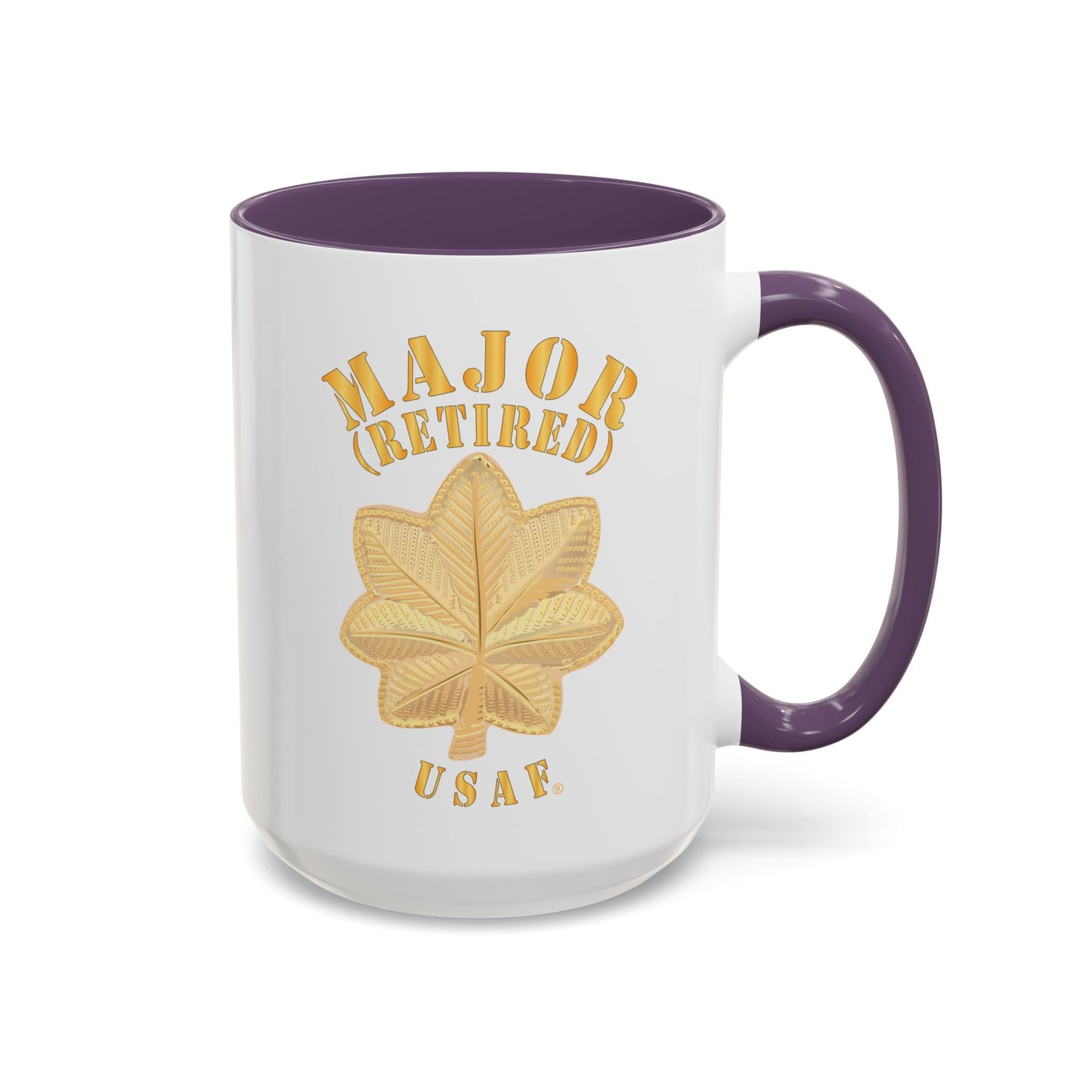 Accent Coffee Mug (11oz & 15oz) - USAF - Major - Retired - USAF X 300