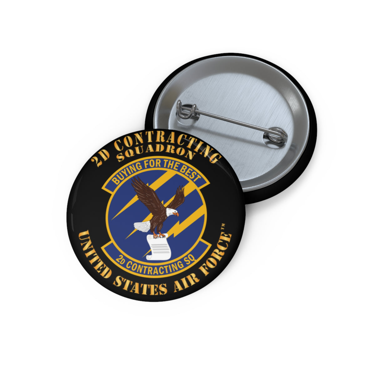 Custom Pin Button - USAF - 2d Contracting Squadron