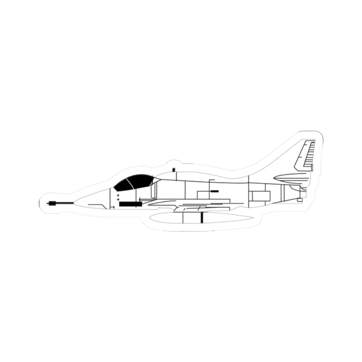 Kiss-Cut Stickers - Aircraft - A-4 SkyHawk - BW X 300