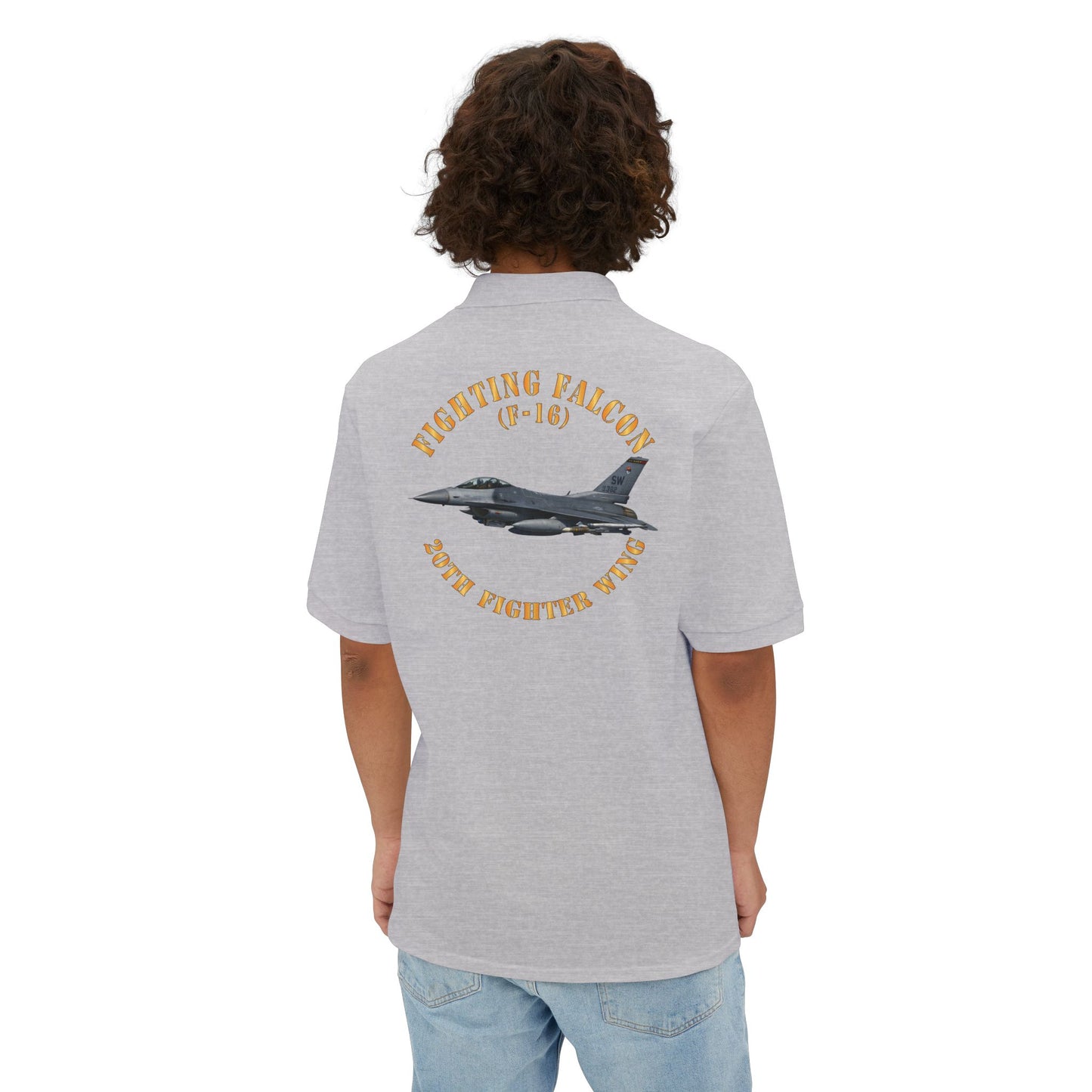 Men's Piqué Polo - USAF - F-16 Fighting Falcon - 20th Fighter Wing X 300