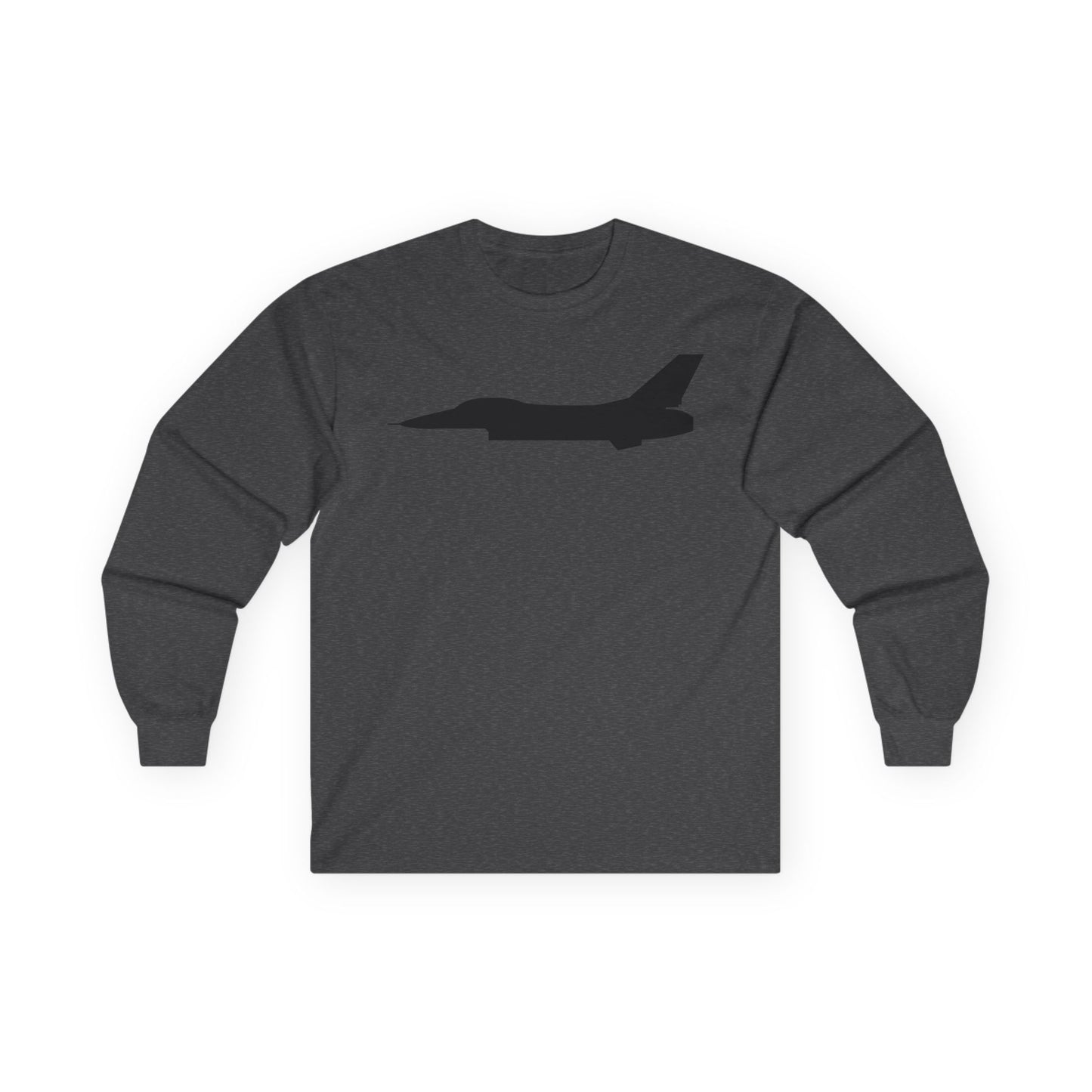 Unisex Ultra Cotton Long Sleeve Tee - Aircraft - F-16 - Side - Black - wo Txt X 300