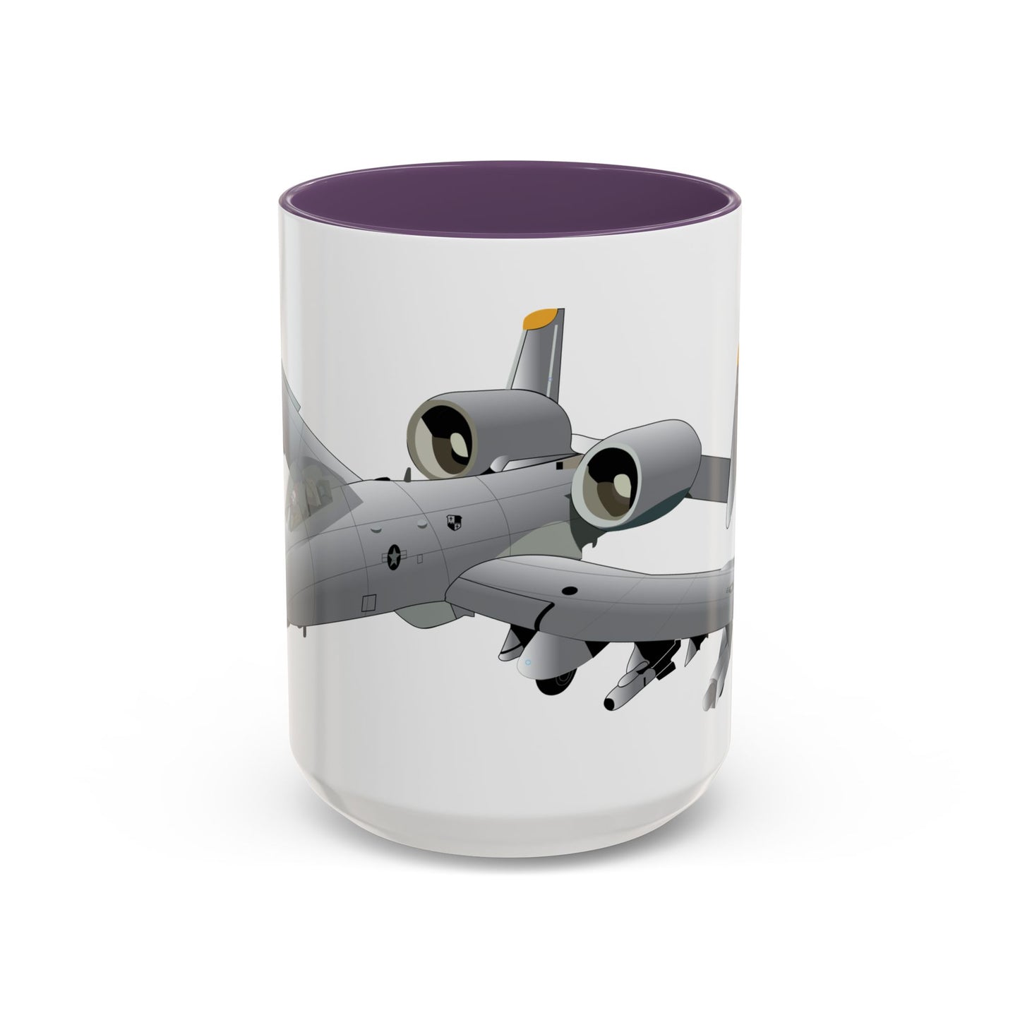 Accent Coffee Mug (11oz & 15oz) - Aircraft - A10 - Front - Top - Oblique X 300