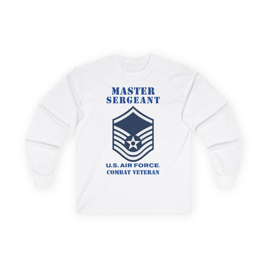 Unisex Ultra Cotton Long Sleeve Tee - USAF - Master Sergeant (E7a) - 2020 - Combat Veteran