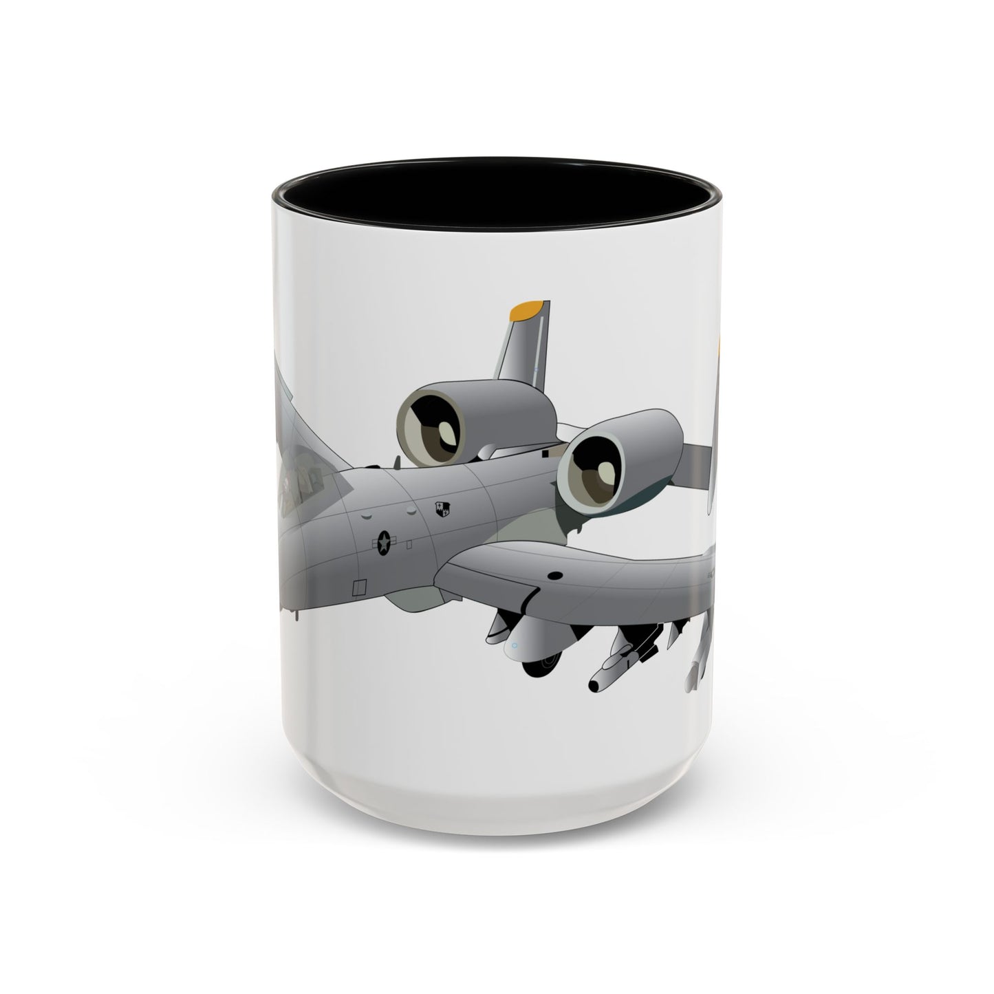 Accent Coffee Mug (11oz & 15oz) - Aircraft - A10 - Front - Top - Oblique X 300