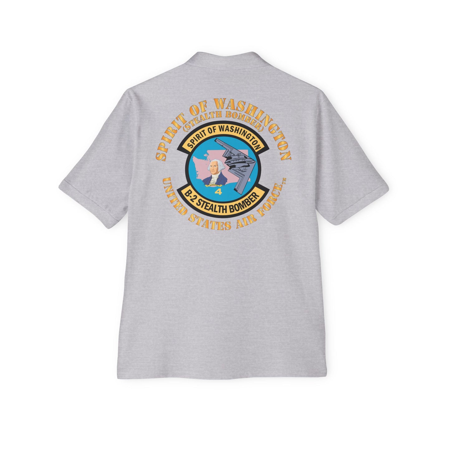 Men's Piqué Polo - USAF - B2 - Spirit of Washington - Stealth Bomber X 300