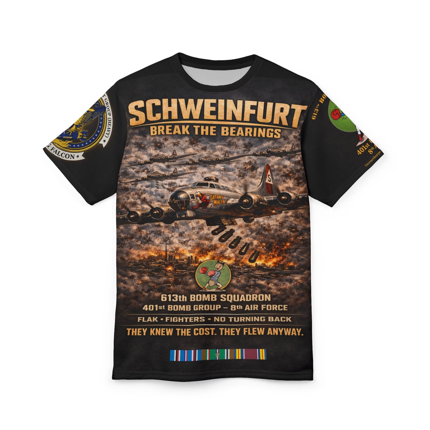 613th Bomb Squadron, 401st Bomb Group Tribute Tee -   "Bowman’s Bombers" WWII