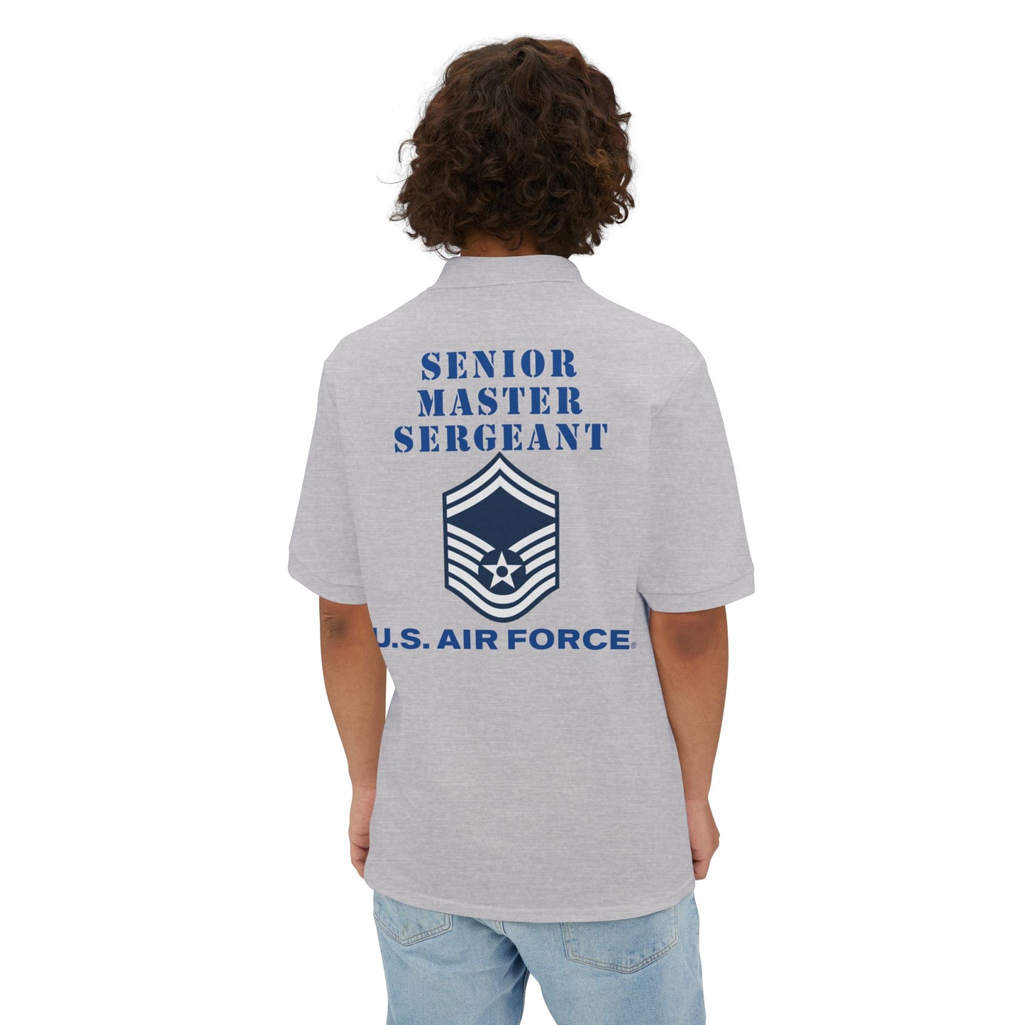 Men's Piqué Polo -USAF - Senior Master Sergeant (E8a) - 2020 - US Air Force w Text X 300