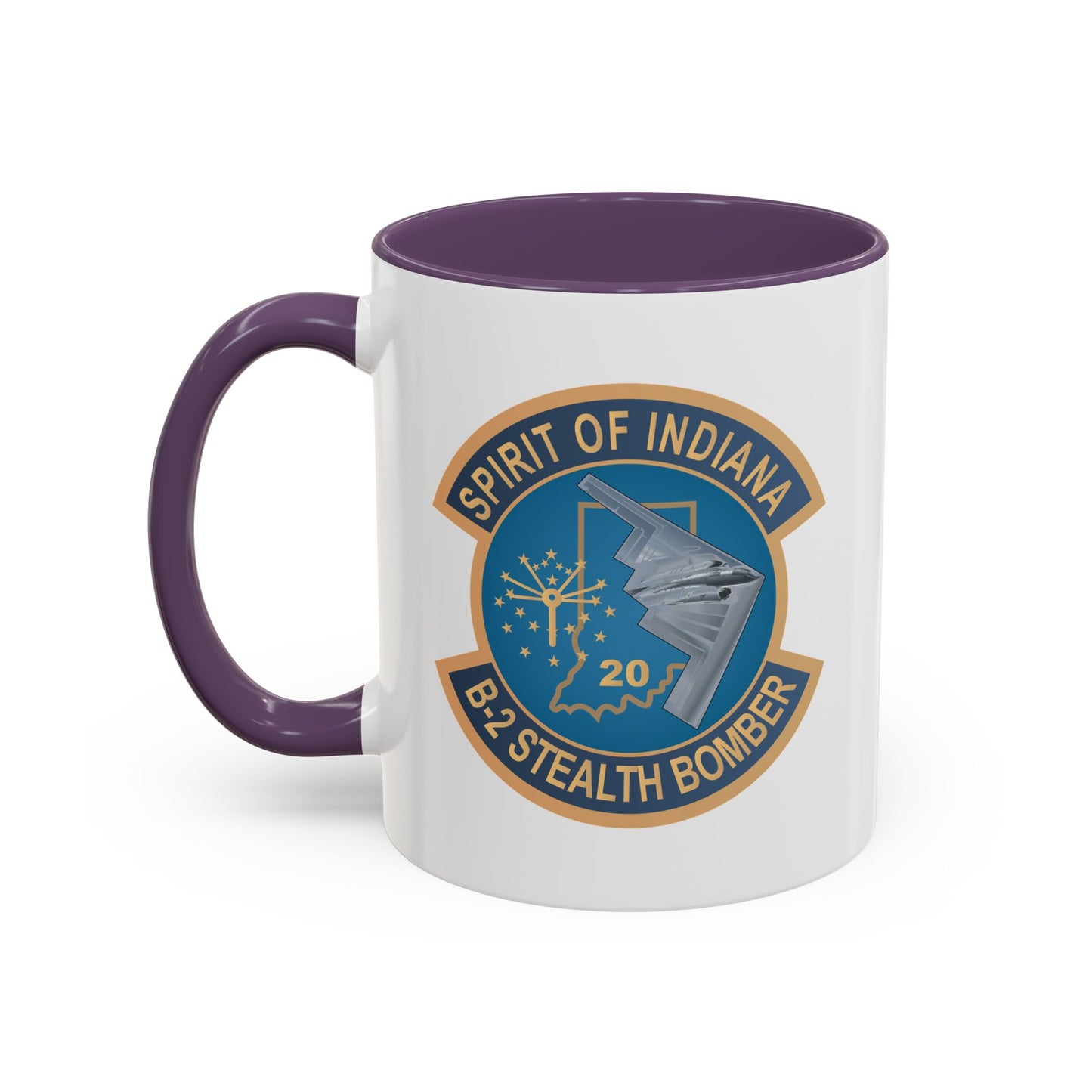 Accent Coffee Mug (11oz & 15oz) - USAF - B2 - Spirit of Indiana - Stealth Bomber wo txt X 300