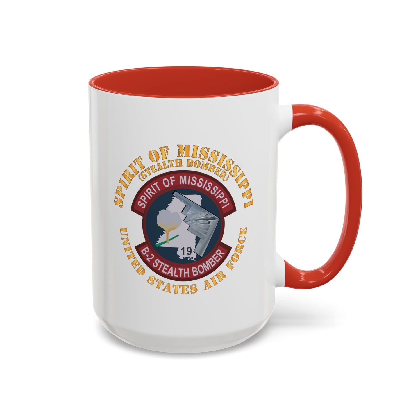Accent Coffee Mug (11oz & 15oz) - USAF - B2 - Spirit of Mississippi - Stealth Bomber X 300