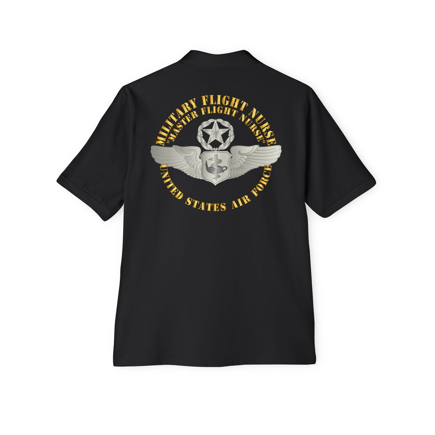 Men's Piqué Polo -USAF - Military Flight Nurse - Flight Nurse - Master