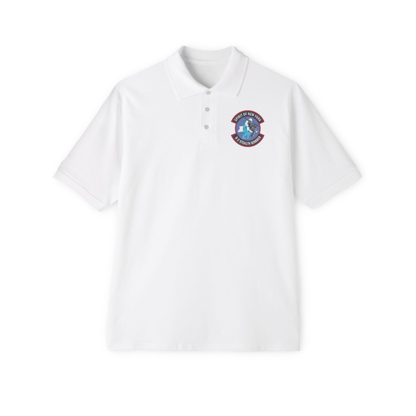 Men's Piqué Polo - USAF - B2 - Spirit of New York - Stealth Bomber wo txt X 300