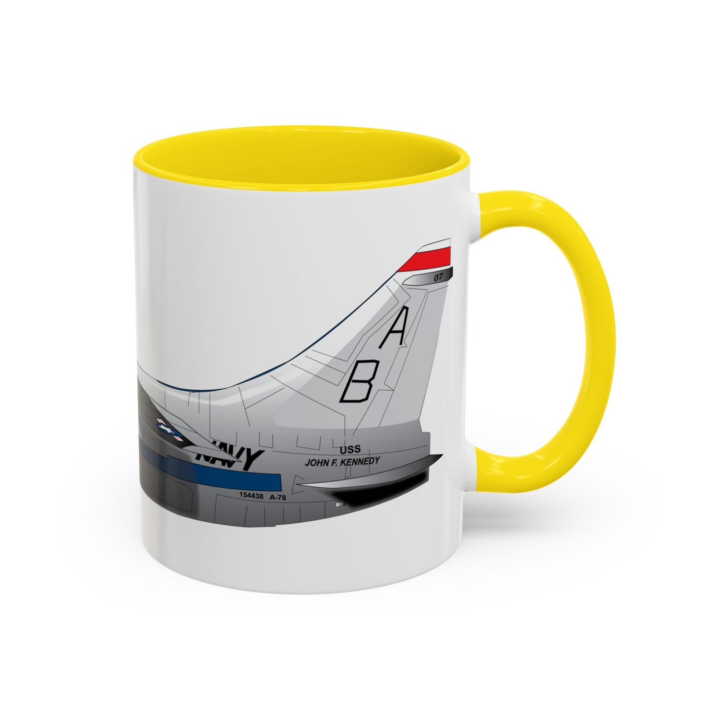 Accent Coffee Mug (11oz & 15oz) - Aircraft - Navy - A-7B Corsair II - Side X 300