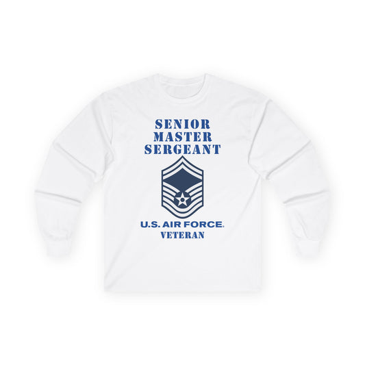 Unisex Ultra Cotton Long Sleeve Tee - USAF - Senior Master Sergeant (E8a) - 2020 - Veteran