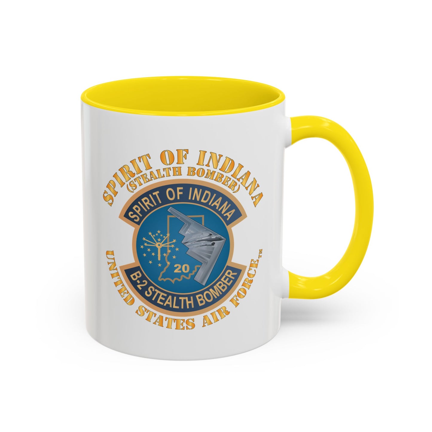 Accent Coffee Mug (11oz & 15oz) - USAF - B2 - Spirit of Indiana - Stealth Bomber X 300