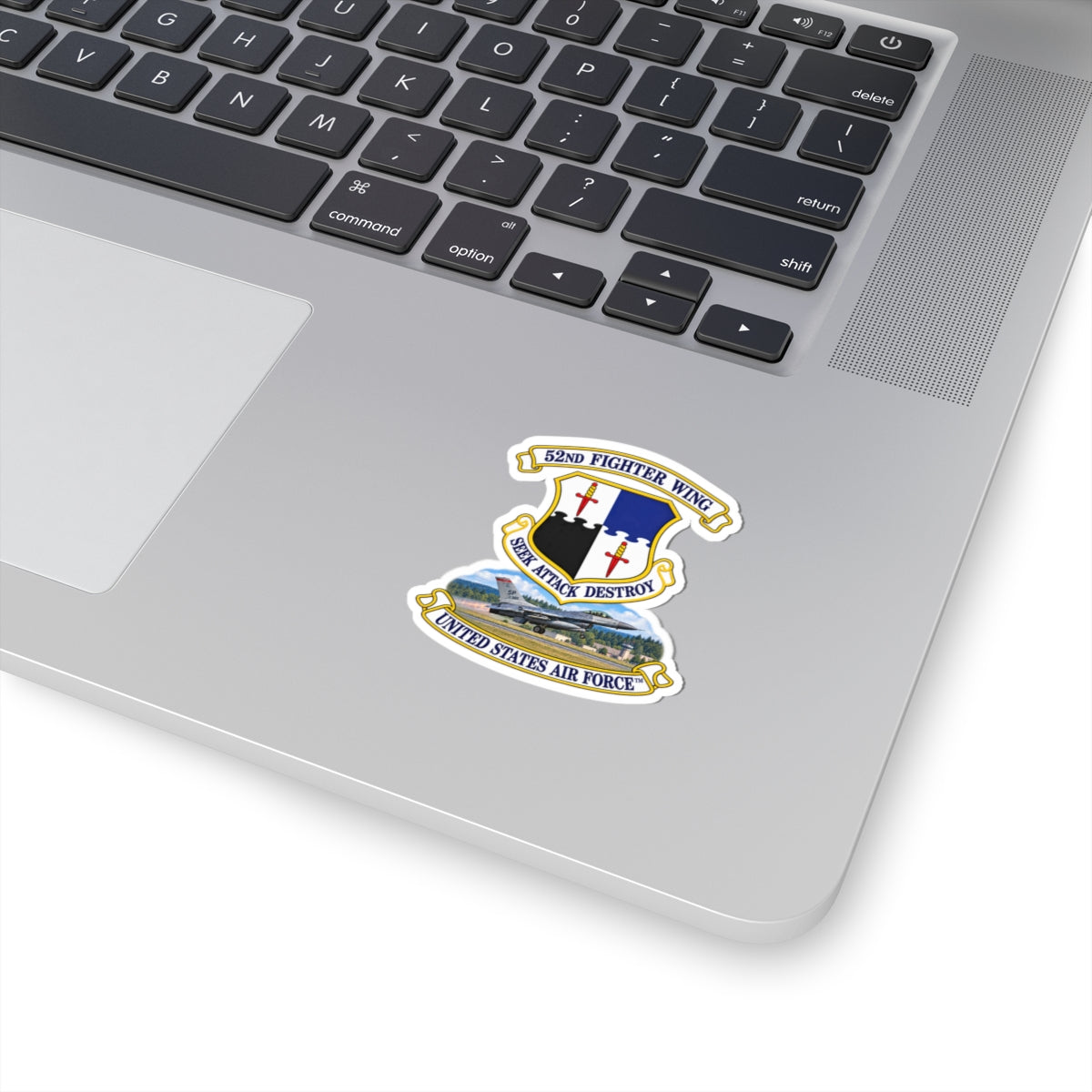Kiss-Cut Stickers - 52nd Fighter Wing - Shield - United States Air Force w scene and TM