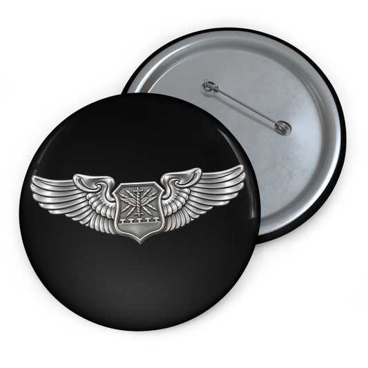 Custom Pin Button - USAF - Navigator, Combat Systems Officer, Observer Badge - 3D - Enhanced
