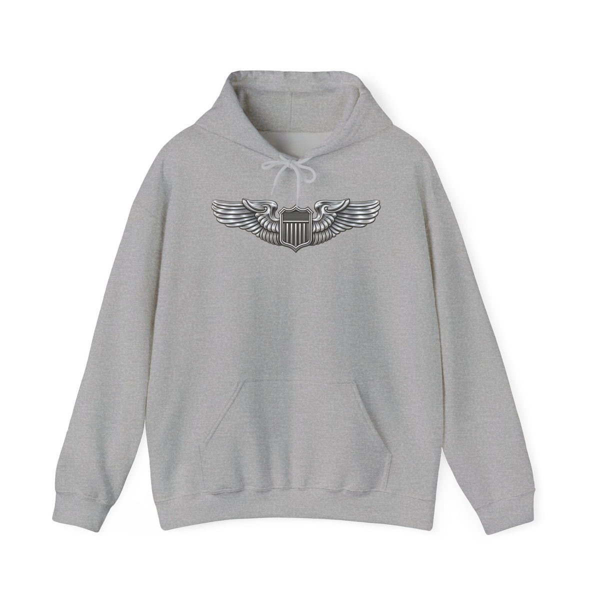Unisex Heavy Blend Hooded Sweatshirt - USAF - Basic Pilot Badge wo Txt - 3D - Enhanced
