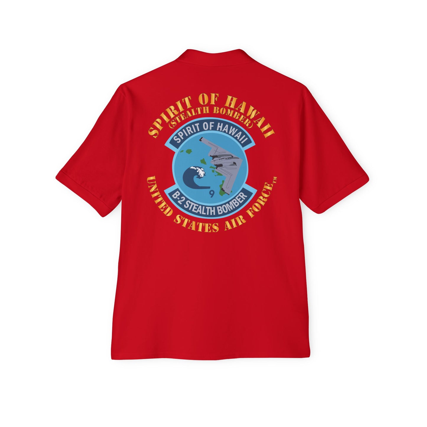 Men's Piqué Polo - USAF - B2 - Spirit of Hawaii - Stealth Bomber X 300
