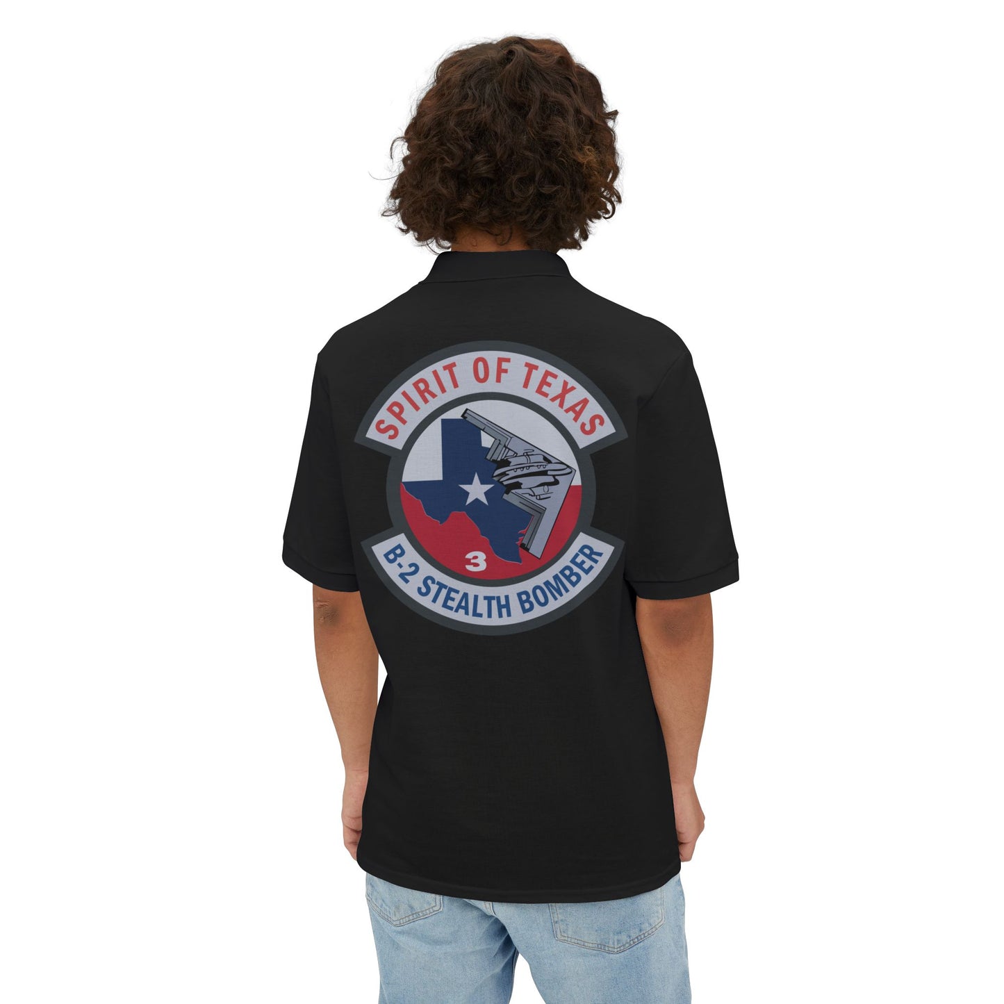 Men's Piqué Polo - USAF - B2 - Spirit of Texas - Stealth Bomber wo txt X 300