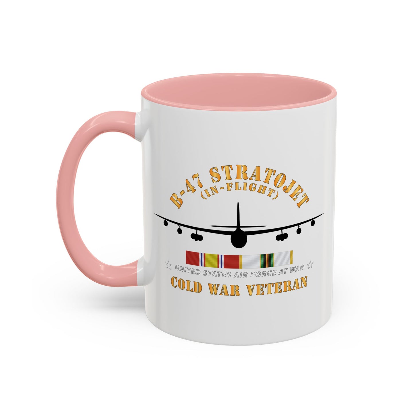 Accent Coffee Mug (11oz & 15oz) - USAF - B-47 Stratojet - In Flt - Silhouette - Cold War Veteran X 300