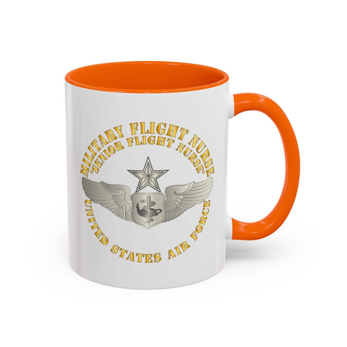Accent Coffee Mug (11oz & 15oz) - USAF - Military Flight Nurse - Flight Nurse - Senior