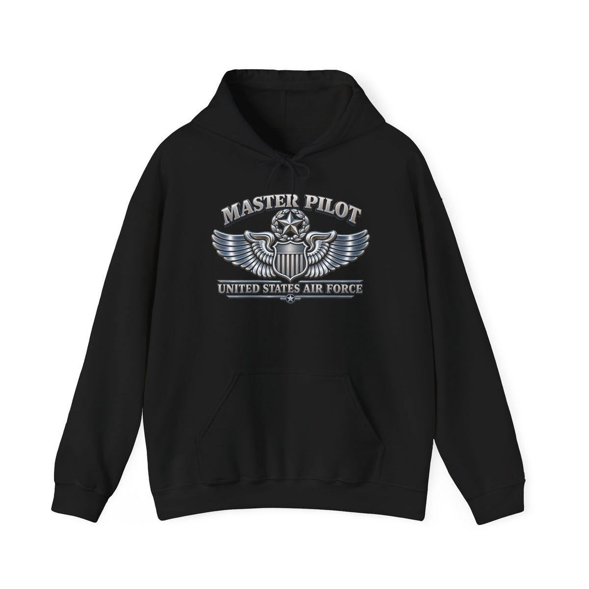 Unisex Heavy Blend Hooded Sweatshirt - USAF - Master Pilot Badge - United States Air Force - 3D - Enhanced