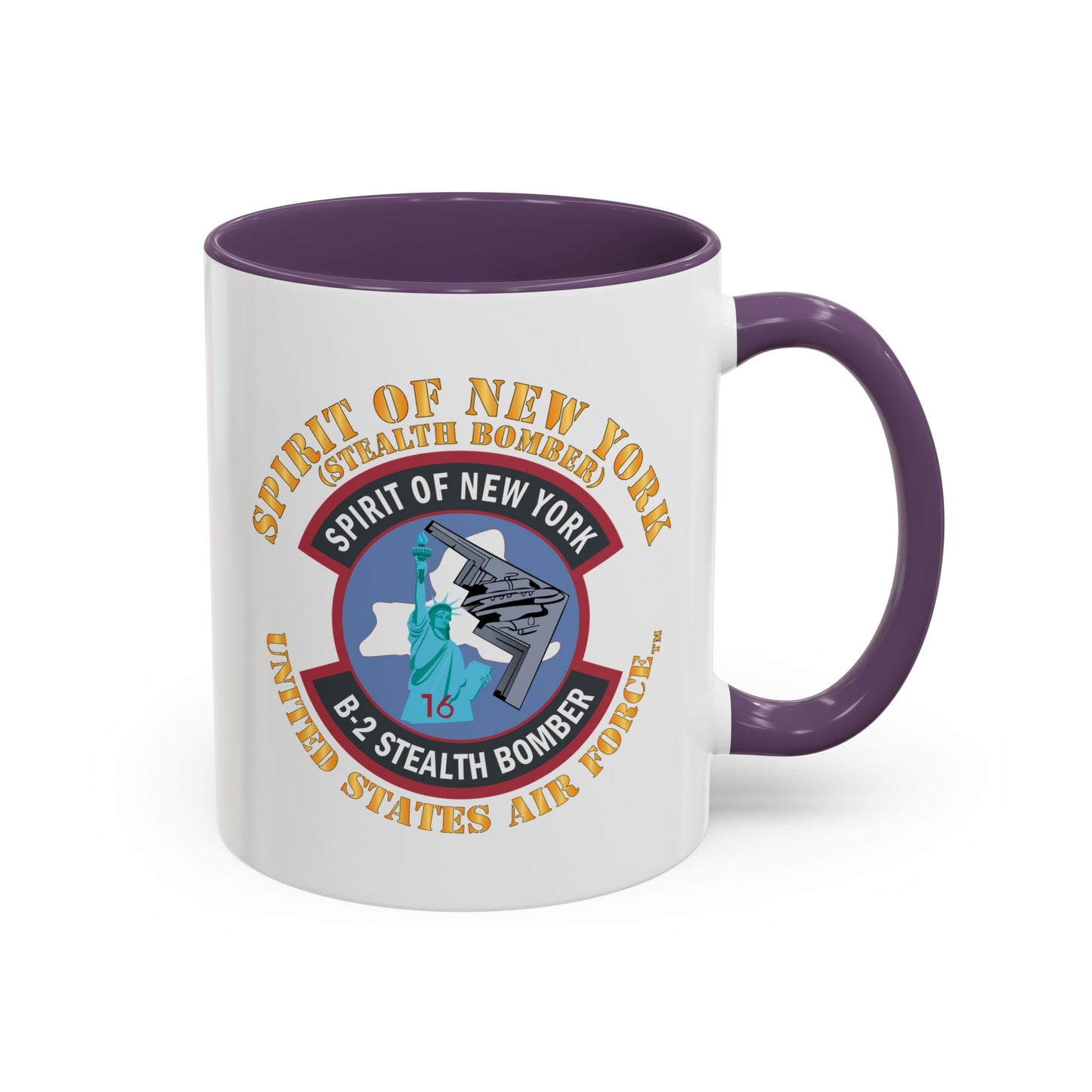 Accent Coffee Mug (11oz & 15oz) - USAF - B2 - Spirit of New York - Stealth Bomber X 300