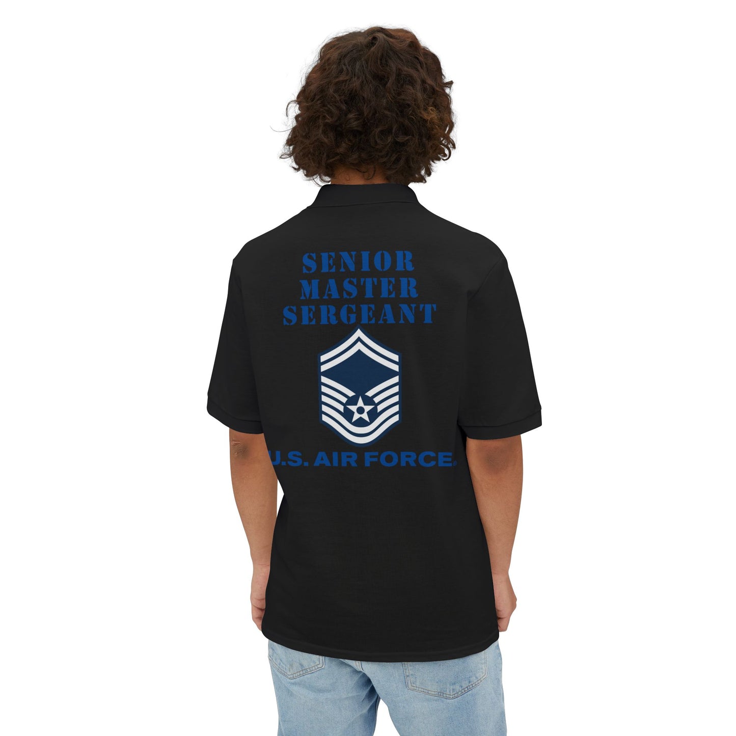 Men's Piqué Polo -USAF - Senior Master Sergeant (E8a) - 2020 - US Air Force w Text X 300