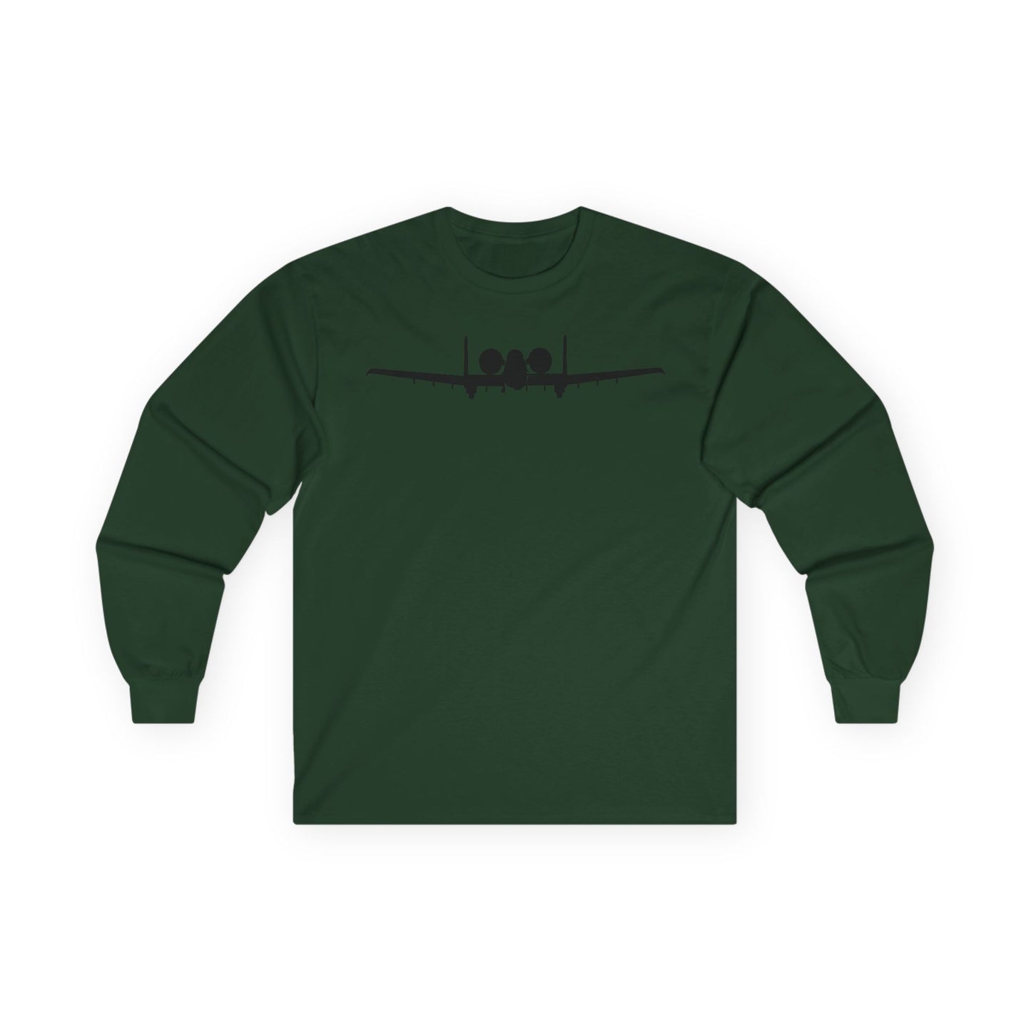 Unisex Ultra Cotton Long Sleeve Tee - Aircraft - USAF - A-10 Thunderbolt II - Front - Silhouette X 300