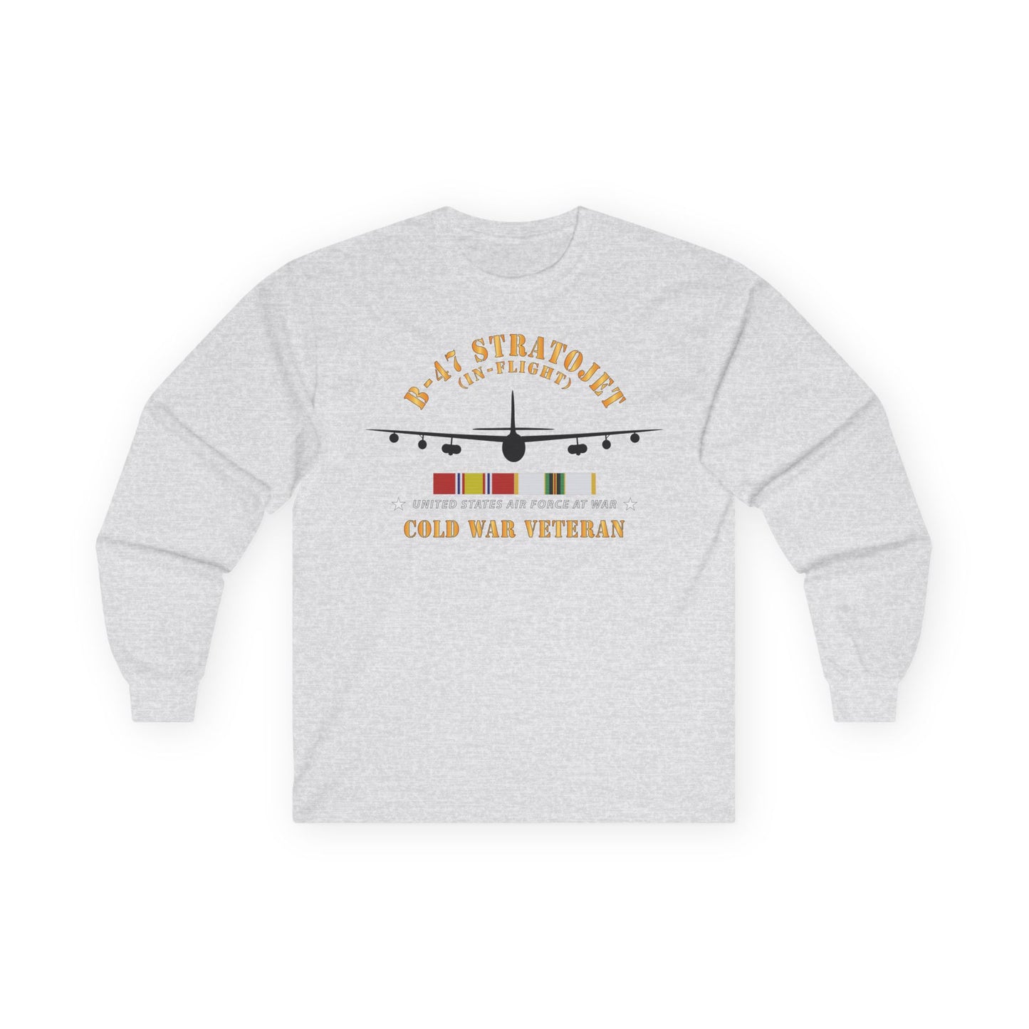 Unisex Ultra Cotton Long Sleeve Tee - USAF - B-47 Stratojet - In Flt - Silhouette - Cold War Veteran X 300