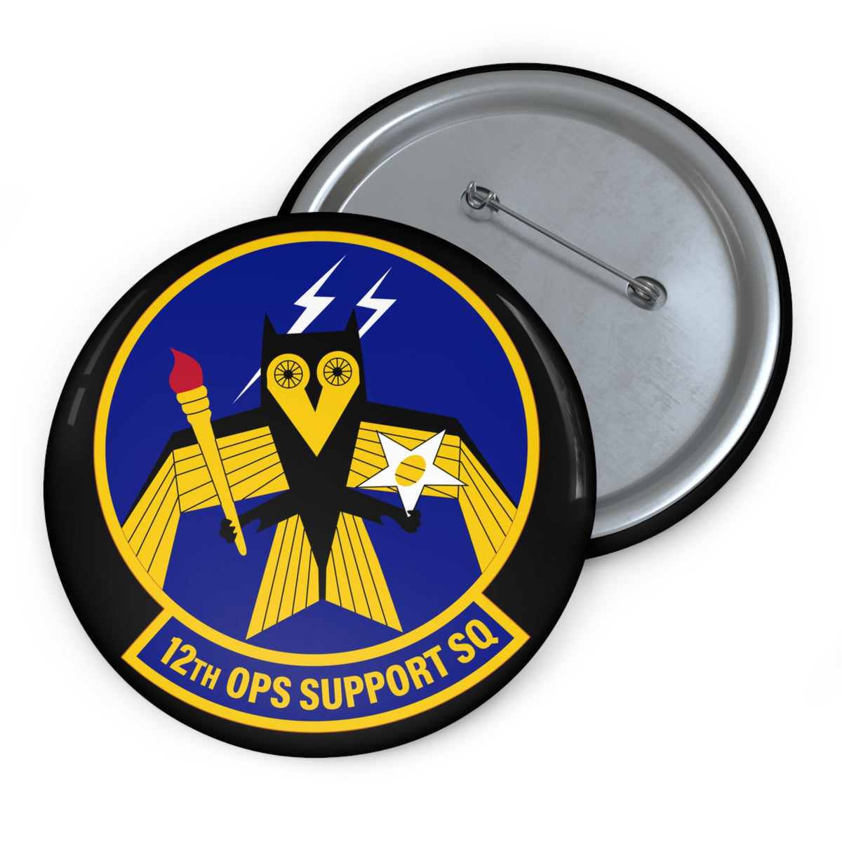Custom Pin Button - USAF - 12th Operations Support Squadron wo txt