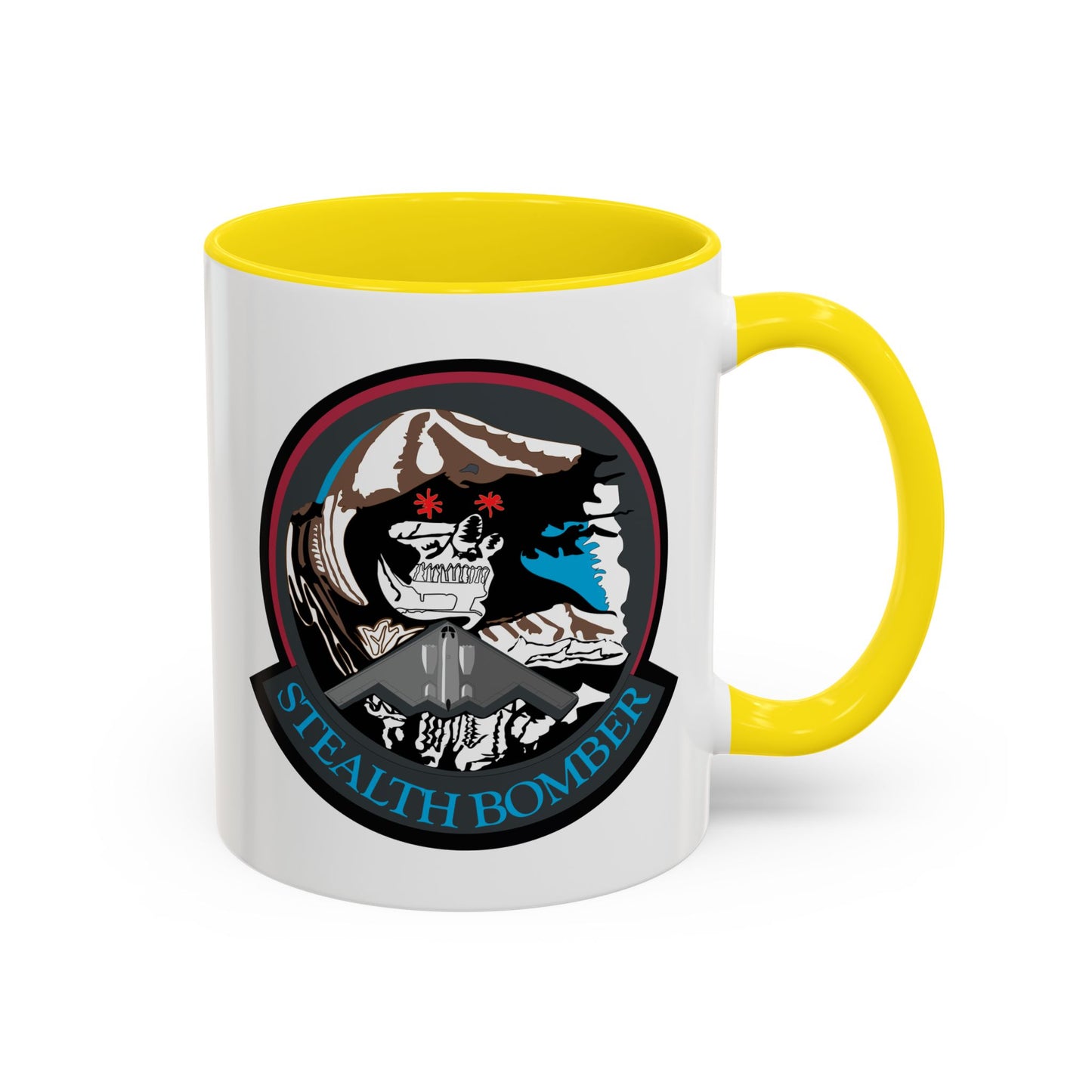 Accent Coffee Mug (11oz & 15oz) - USAF - B2 - Grim Reaper - Stealth Bomber wo txt X 300