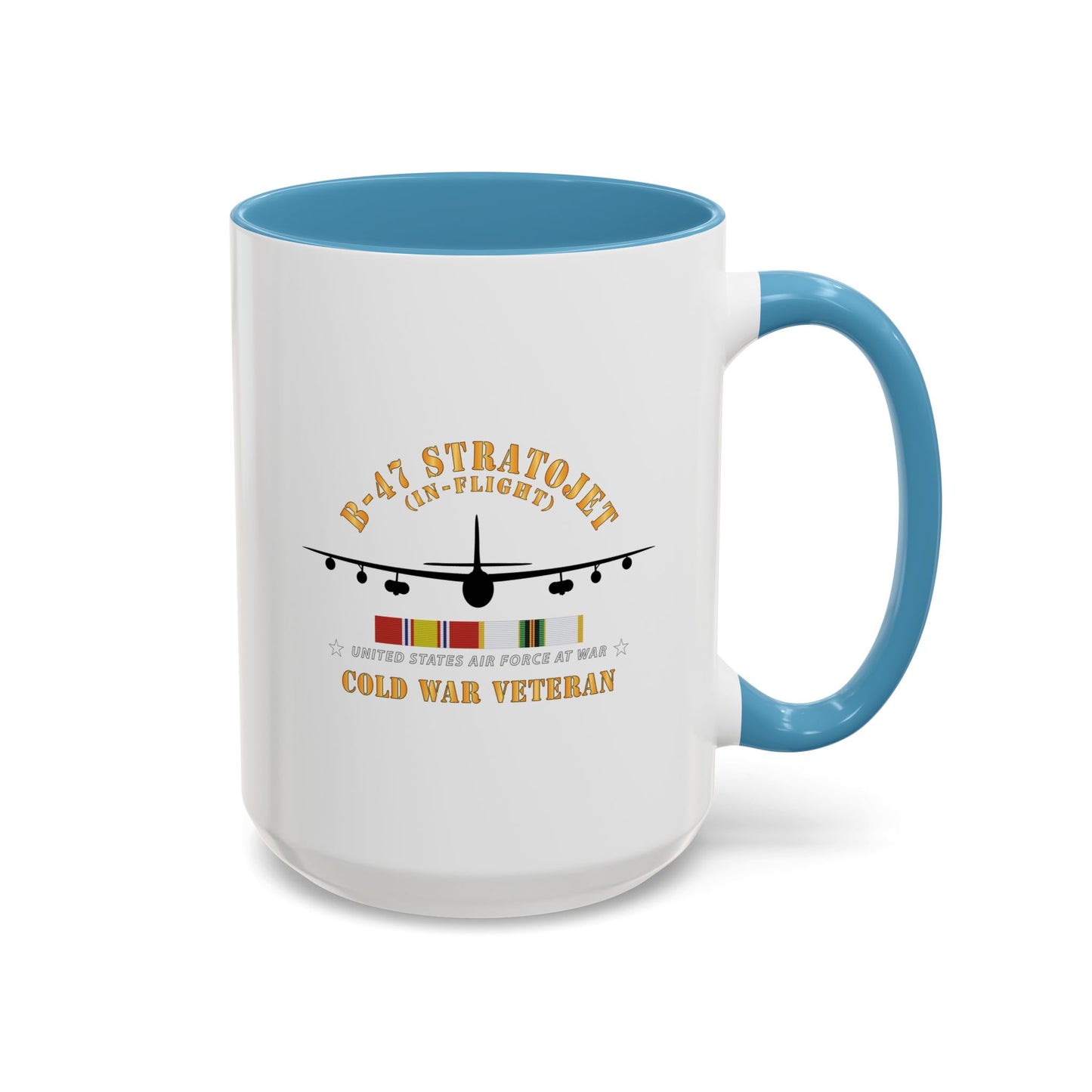 Accent Coffee Mug (11oz & 15oz) - USAF - B-47 Stratojet - In Flt - Silhouette - Cold War Veteran X 300