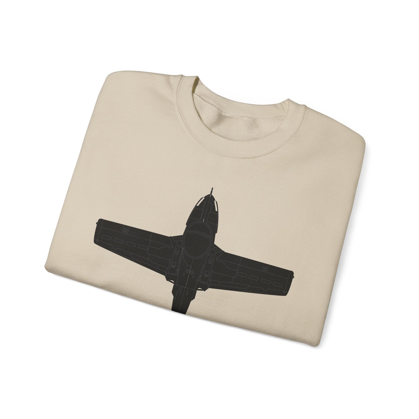 Crewneck Sweatshirt - Aircraft - T-37-Trainer - Top - Black - Metal X 300