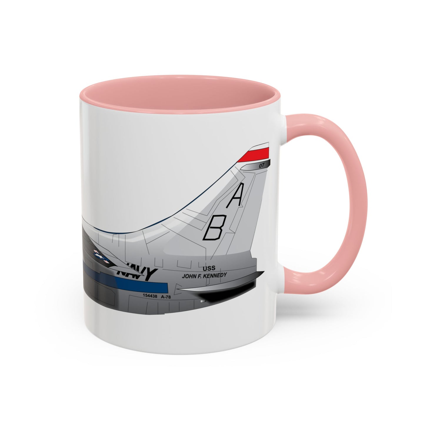 Accent Coffee Mug (11oz & 15oz) - Aircraft - Navy - A-7B Corsair II - Side X 300