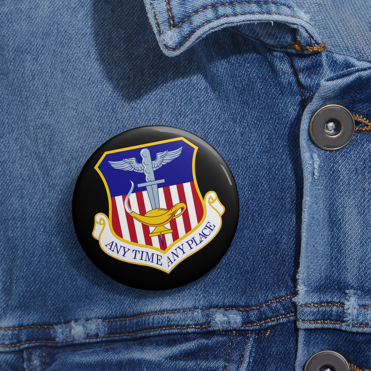 Custom Pin Button - USAF - 1st Special Operations Wing wo txt