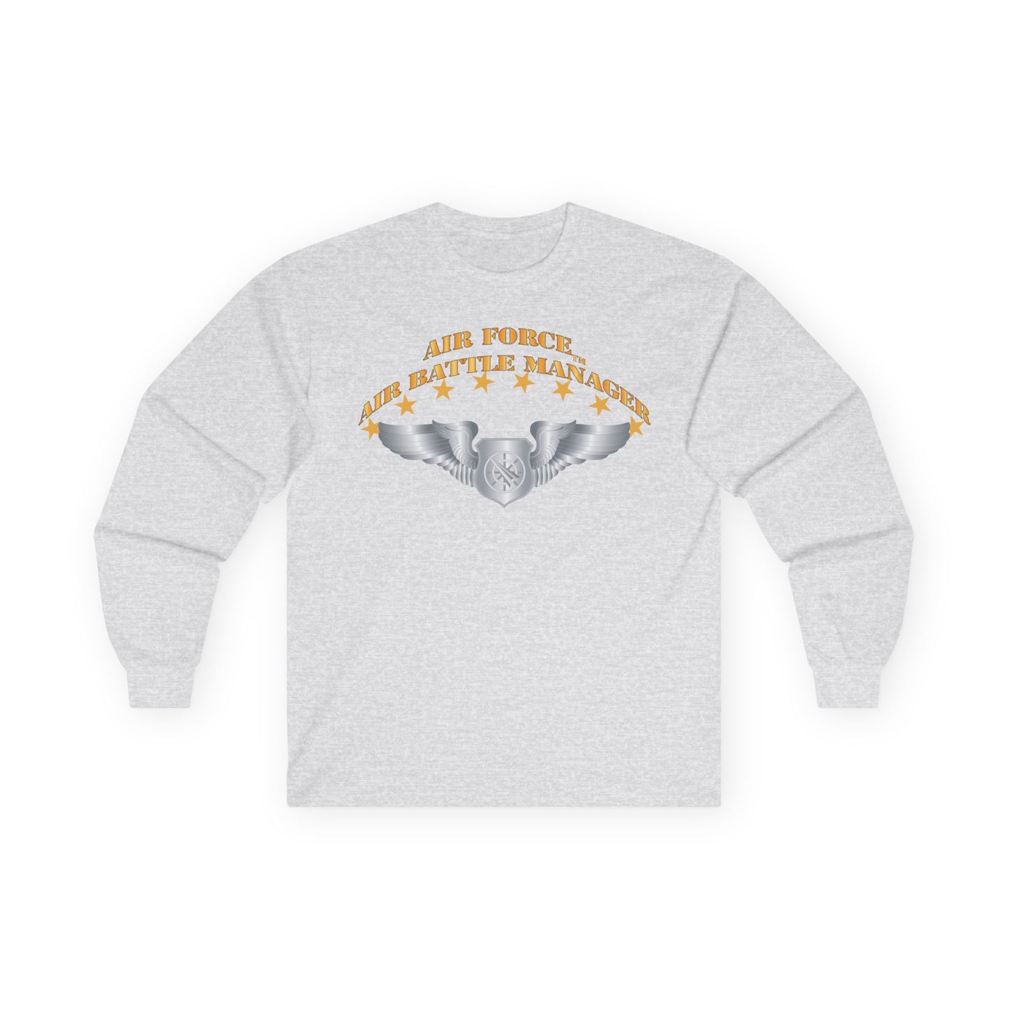 Unisex Ultra Cotton Long Sleeve Tee - USAF - Air Battle Manager - Basic Wings X 300