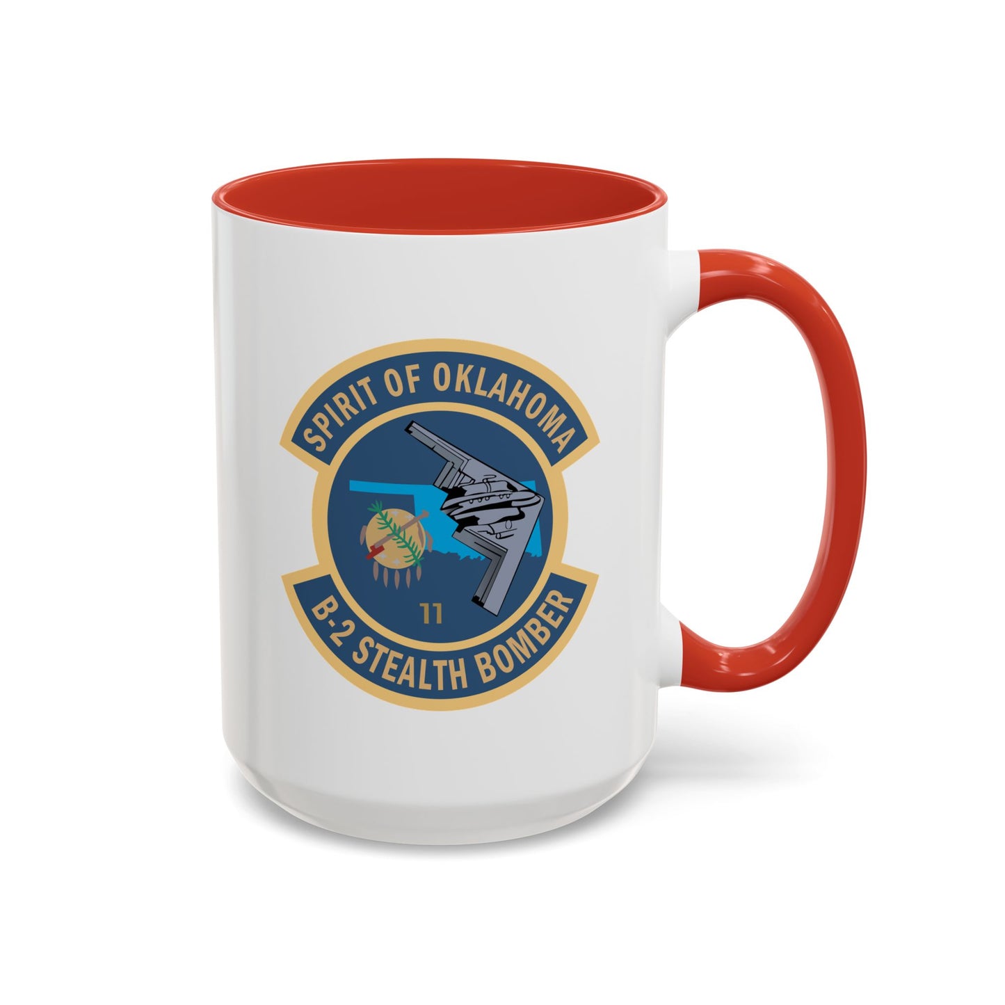 Accent Coffee Mug (11oz & 15oz) - USAF - B2 - Spirit of Oklahoma - Stealth Bomber wo txt X 300