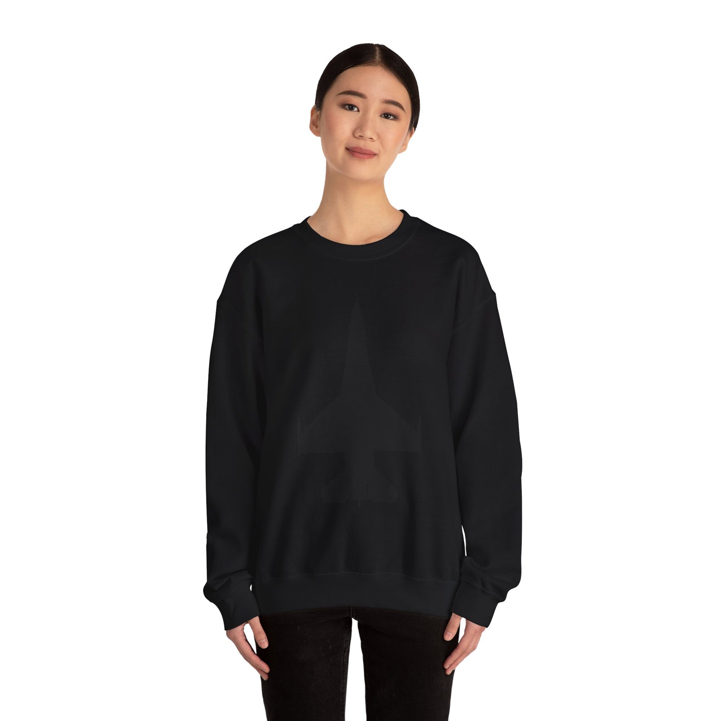 Crewneck Sweatshirt - Aircraft - F-16 -Top - Black wo Txt X 300