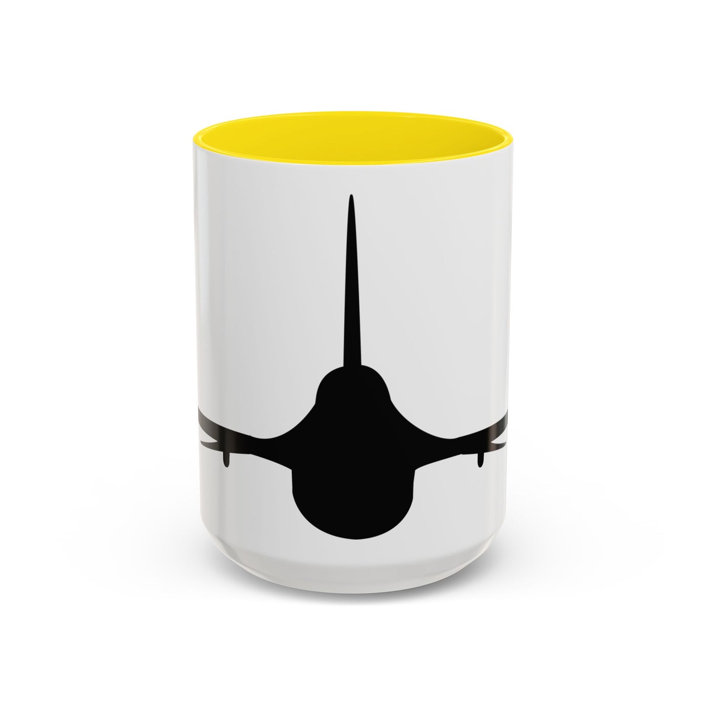 Accent Coffee Mug (11oz & 15oz) - Aircraft - F-16 - Front - Silhouette wo Txt X 300