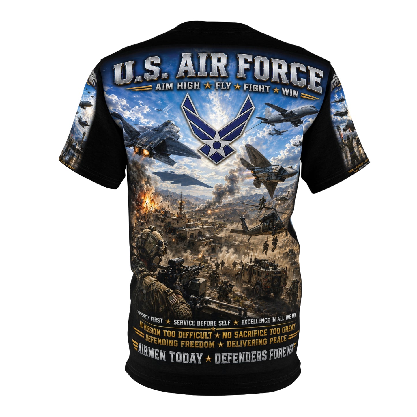 U.S. Air Force - Airmen Today, Defenders Forever - Tribute Tee — "READY TO FIGHT"