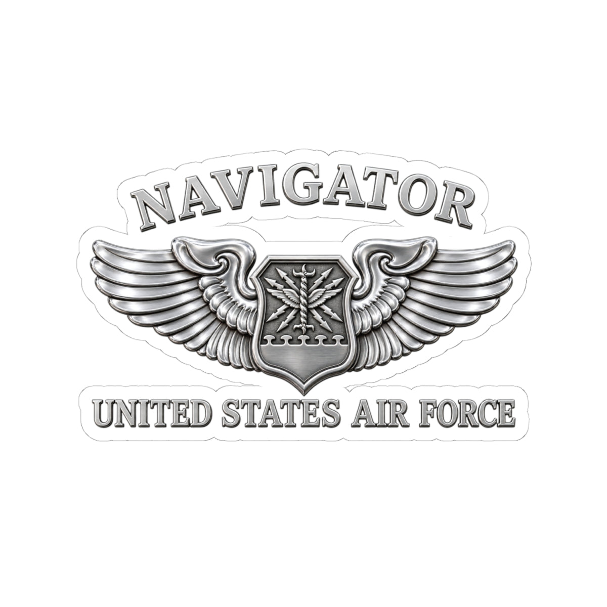 Kiss-Cut Stickers - USAF - Navigator Badge - United States Air Force - 3D - Enhanced