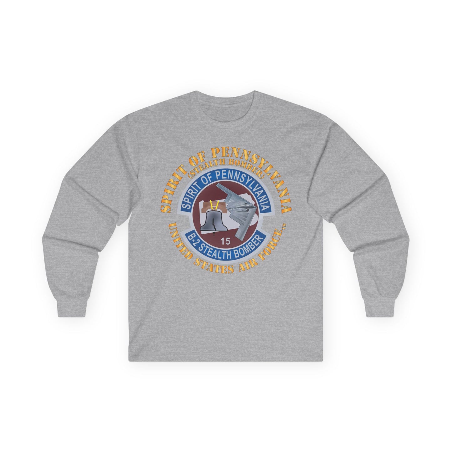 Unisex Ultra Cotton Long Sleeve Tee - USAF - B2 - Spirit of Pennsylvania Stealth Bomber X 300