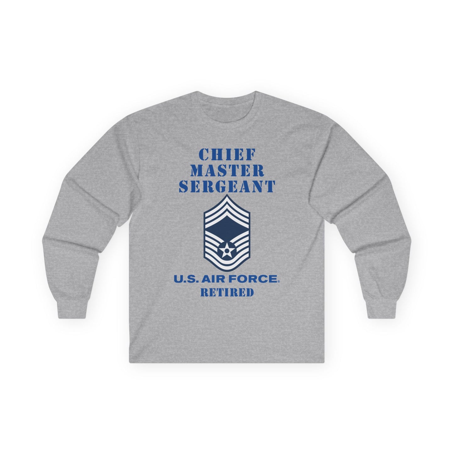 Unisex Ultra Cotton Long Sleeve Tee - USAF - Chief Master Sergeant (E9a) - 2020 - Retired